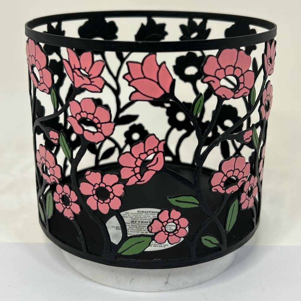 Bath & Body Works Flowerbed Blossom 3-Wick Candle Holder With Marble Base Spring